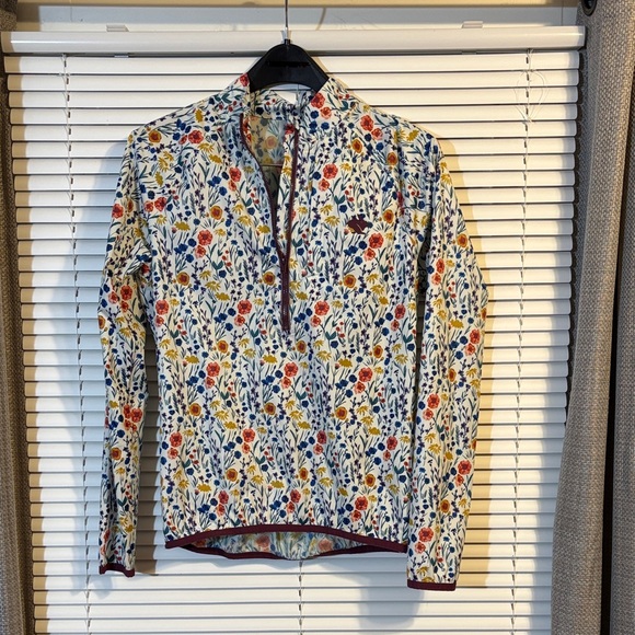 Rabbit Jackets & Blazers - Rabbit Floral Patterned quarter zip running windbreaker